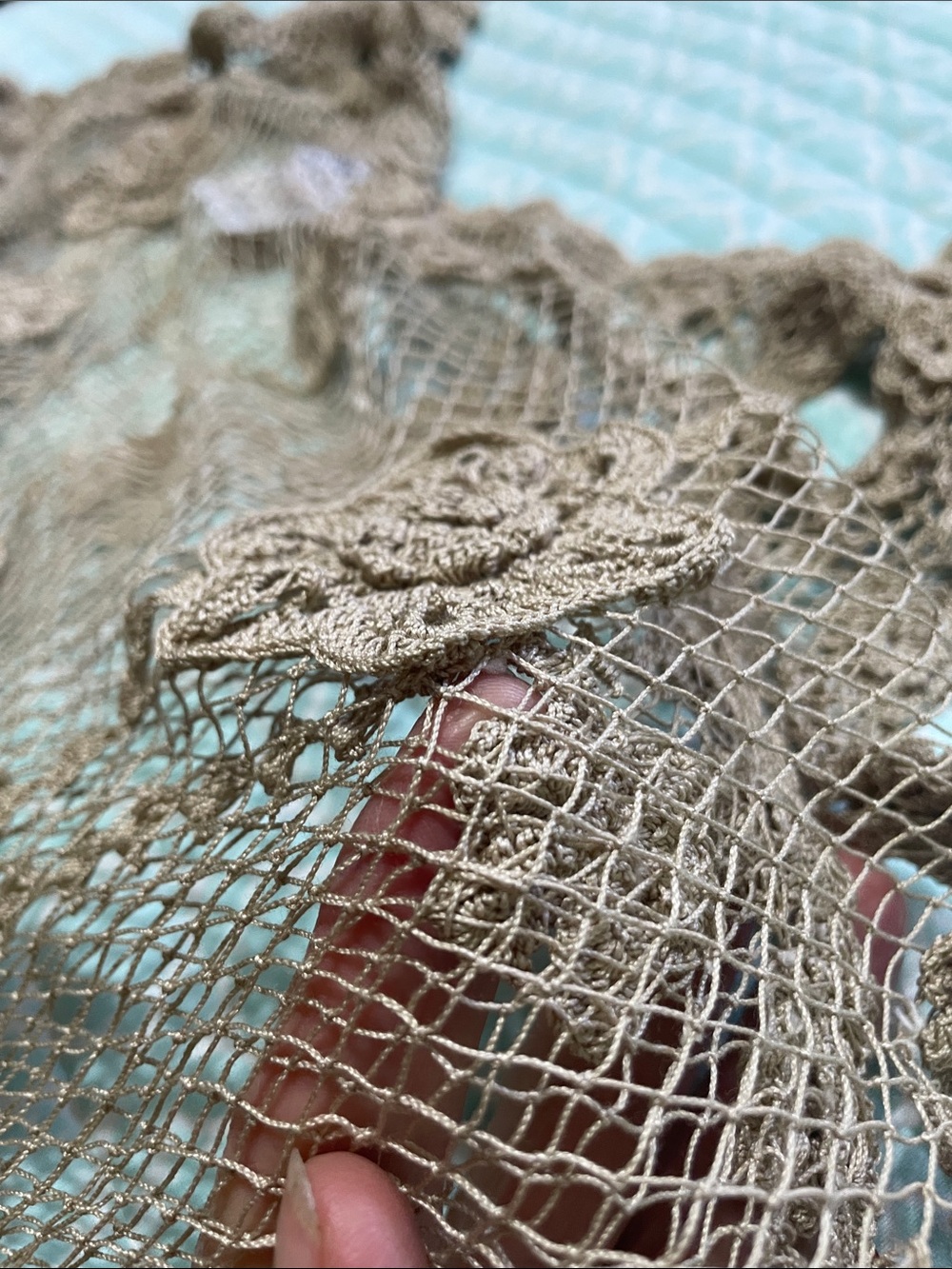 lace, crochet, rosette, and mash dress - Picture 7 of 10